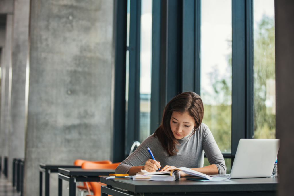 Woman studying