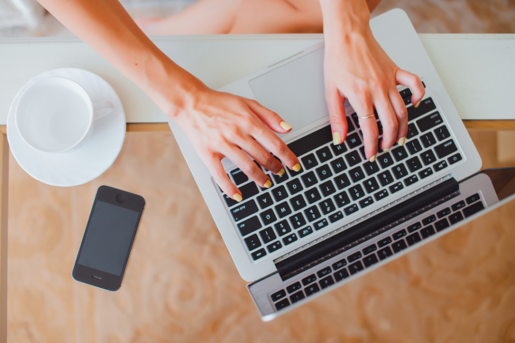 Woman typing