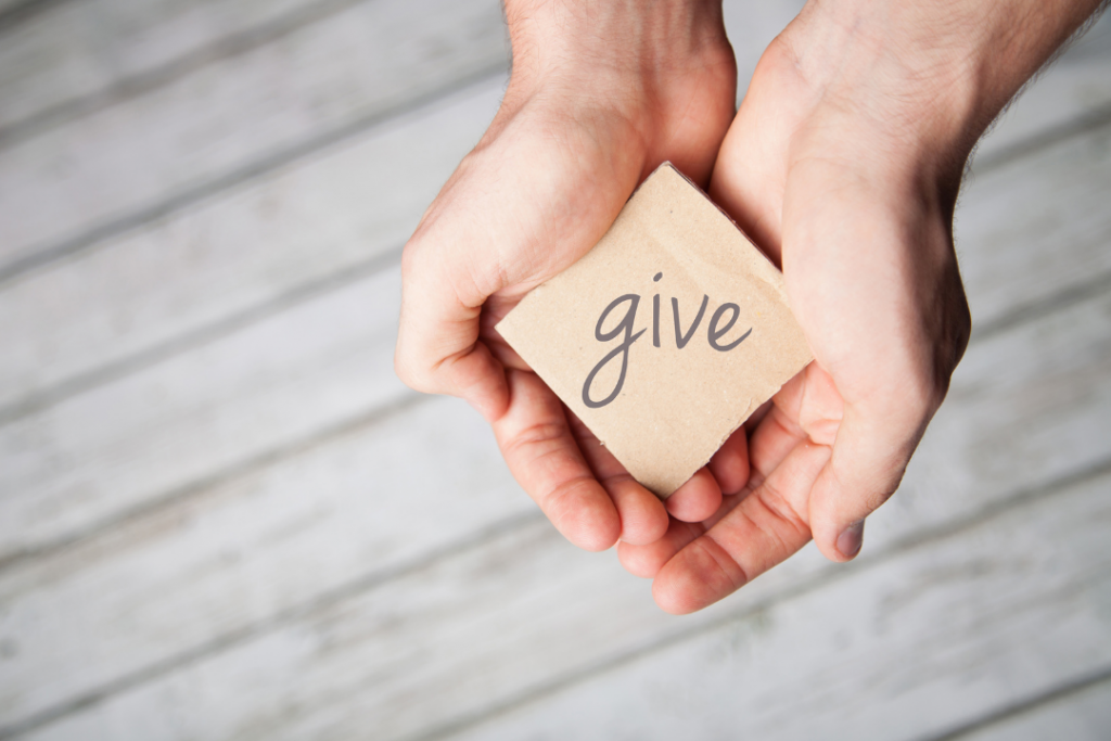 Photo of the word give