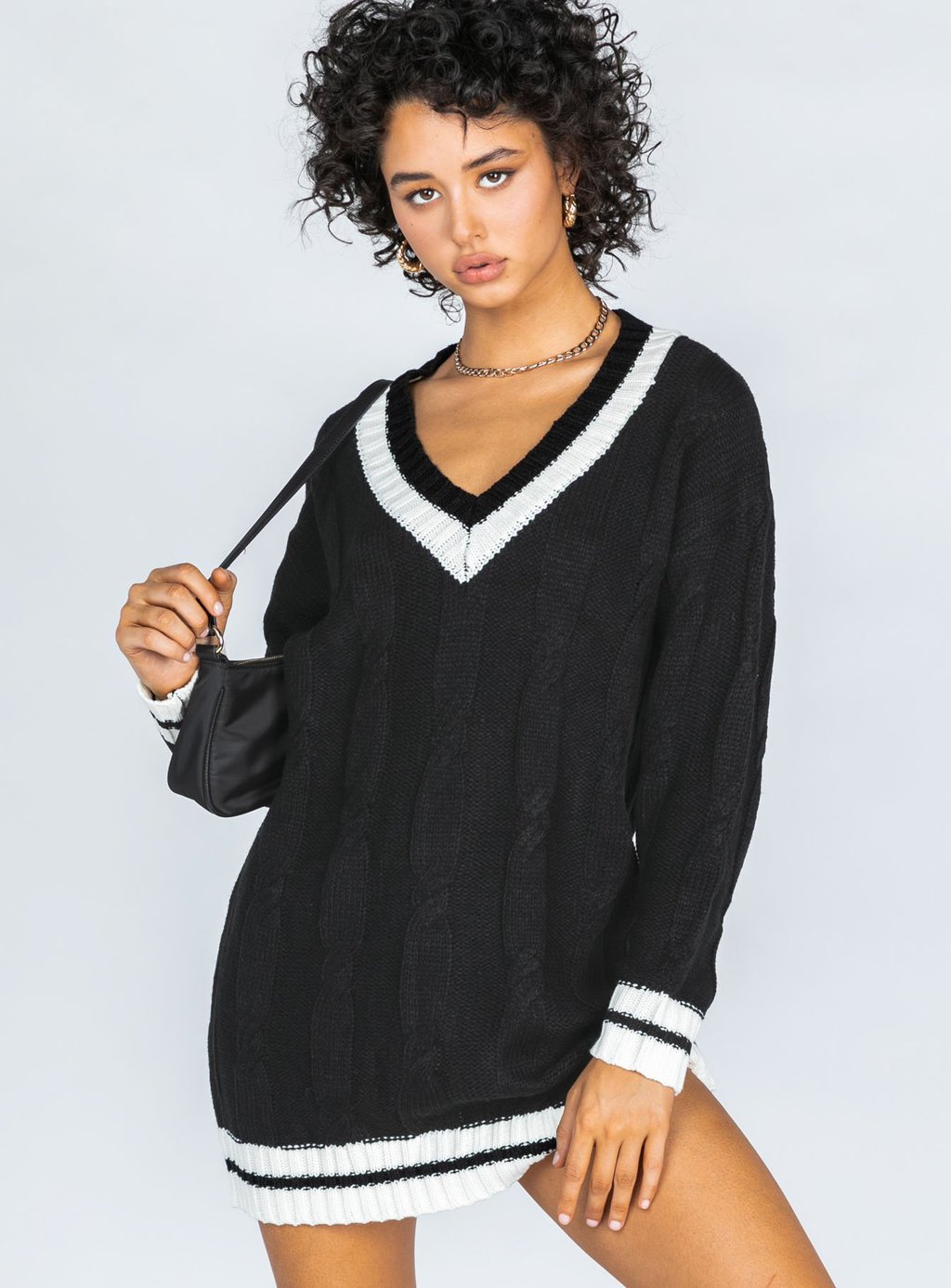 Varsity girl mini sweater dress from Princess Polly