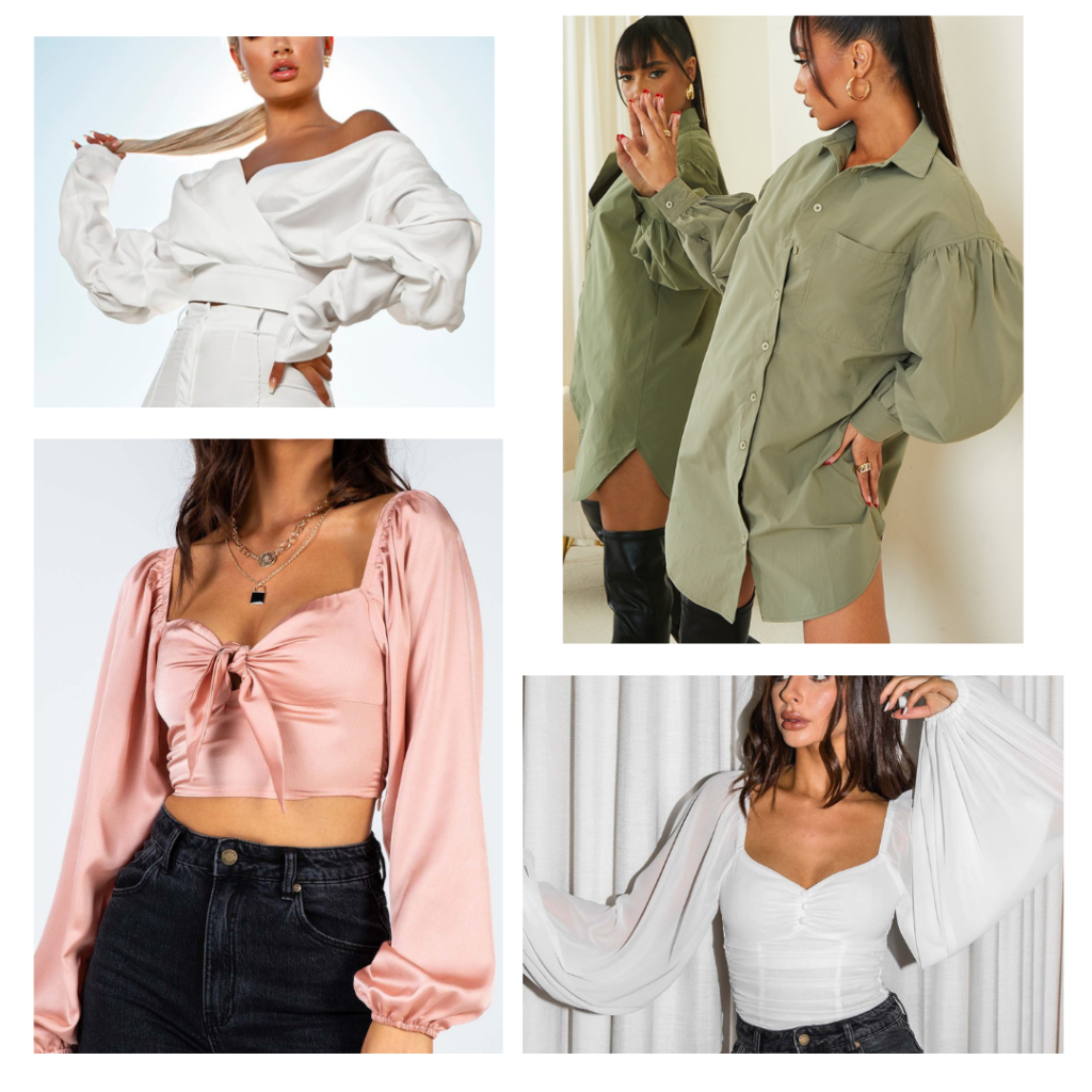 oversized puffy sleeve tops