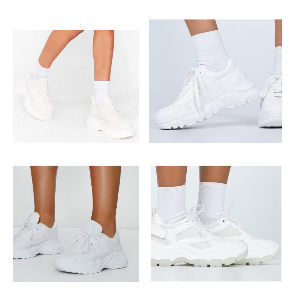 2021 fashion trends - chunky white sneakers