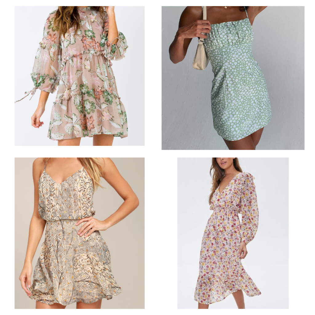 floral dresses, peasant dresses