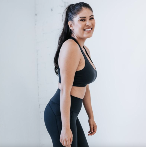 Black sports bra and legging set