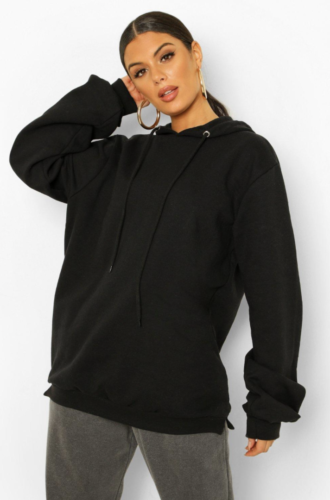 Oversized black hoodie from Boohoo