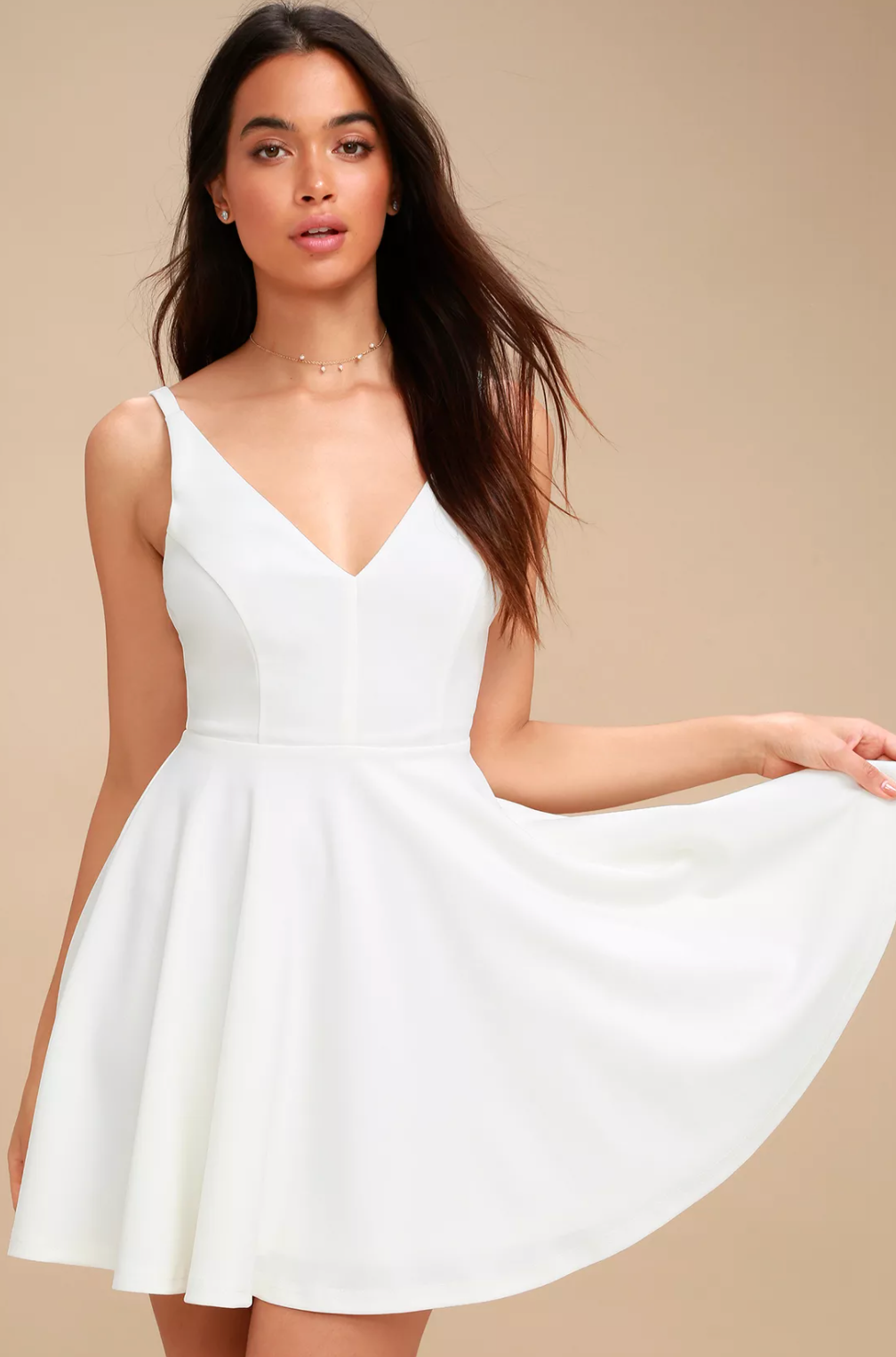 White skater dress from Lulu's