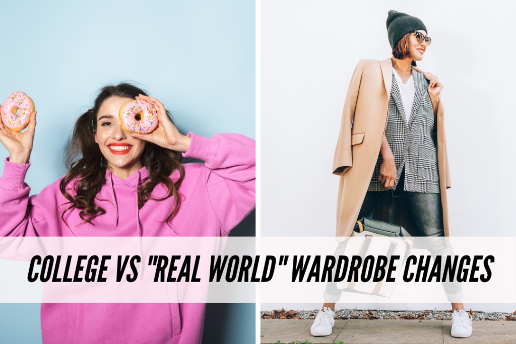 College vs real world wardrobe changes