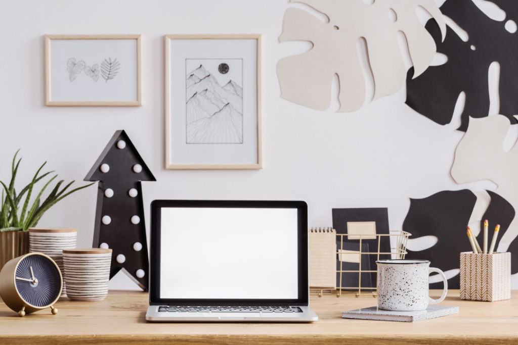 Organized desk area