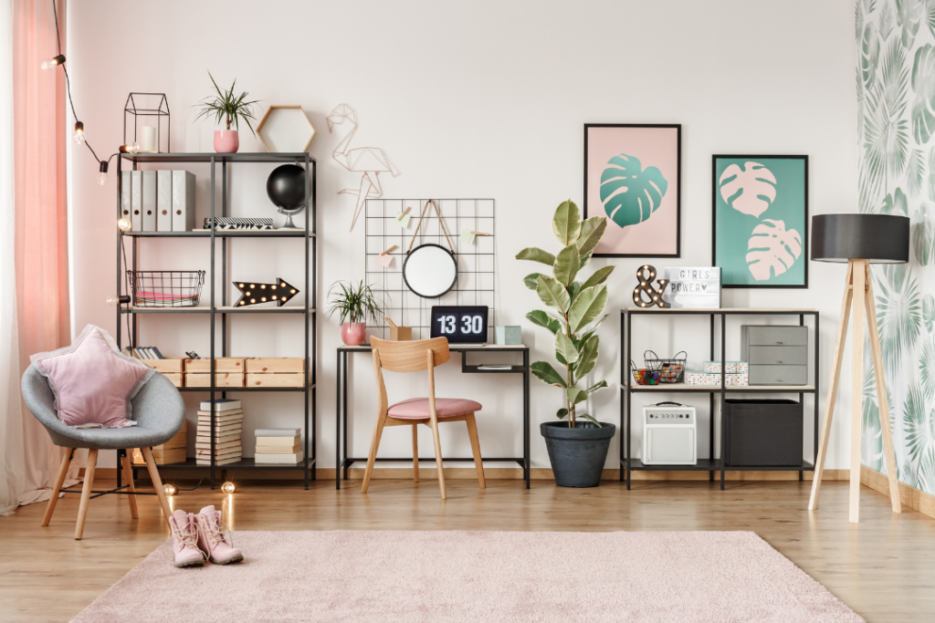 Dorm room desk space