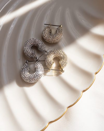 Express x Luv AJ Pave Mini Donut Hoop Earrings