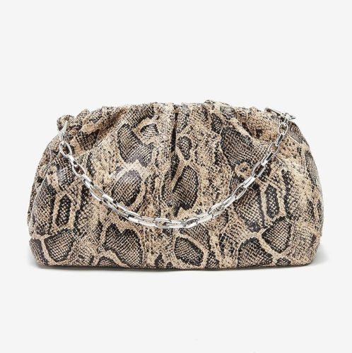 Express Snake Print Chain Strap Bag