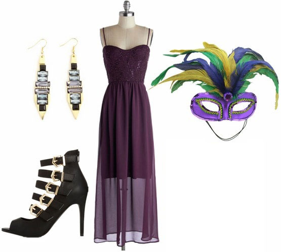 Mardi gras masquerade outfit