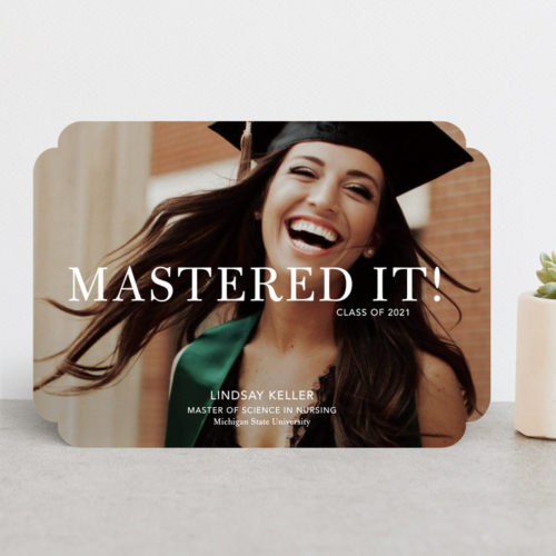 Mastered It graduation announcement