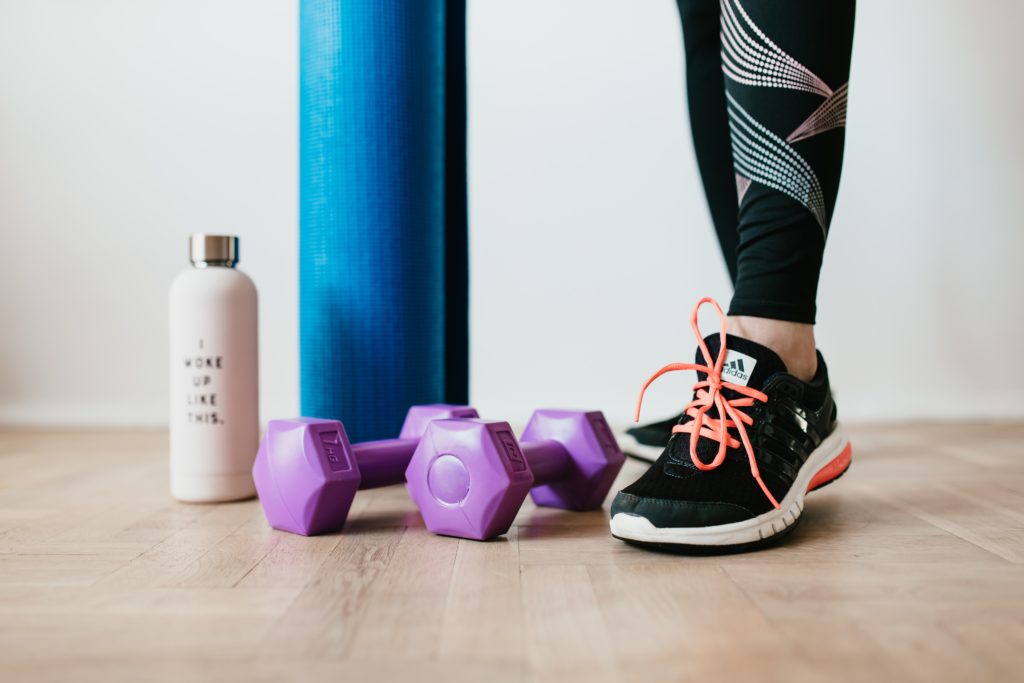 Workout gear and yoga mat