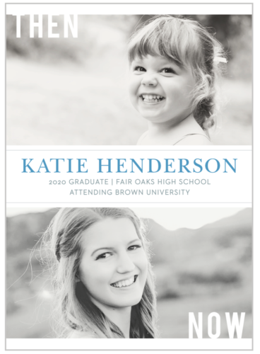 Then and Now graduation announcement