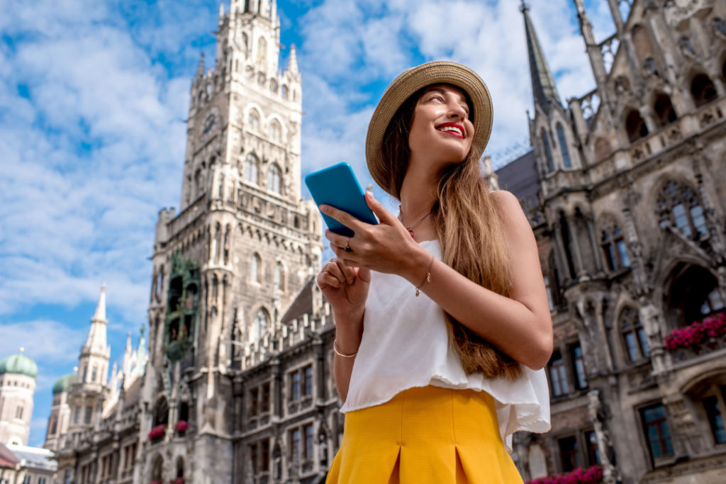 Woman traveling to Italy