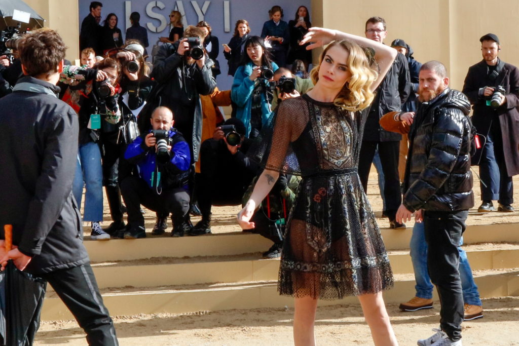 Model Cara Delevingne outside Dior show 2020