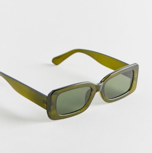 Urban Outfitters Green Chunky Rectangle Sunglasses