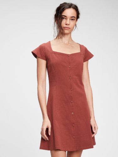 Gap Button Front Flare Dress