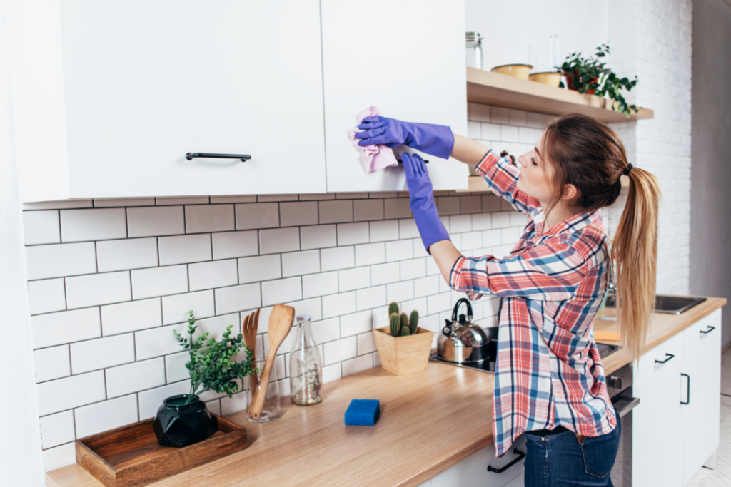 Woman cleaning