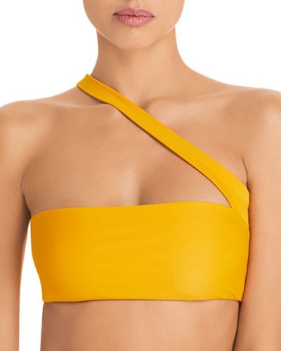 One shoulder bikini in yellow