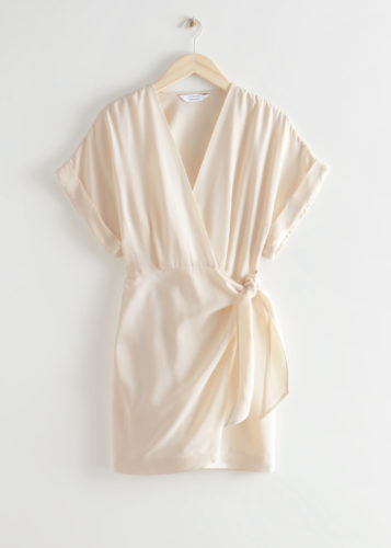 & Other Stories beige wrap dress