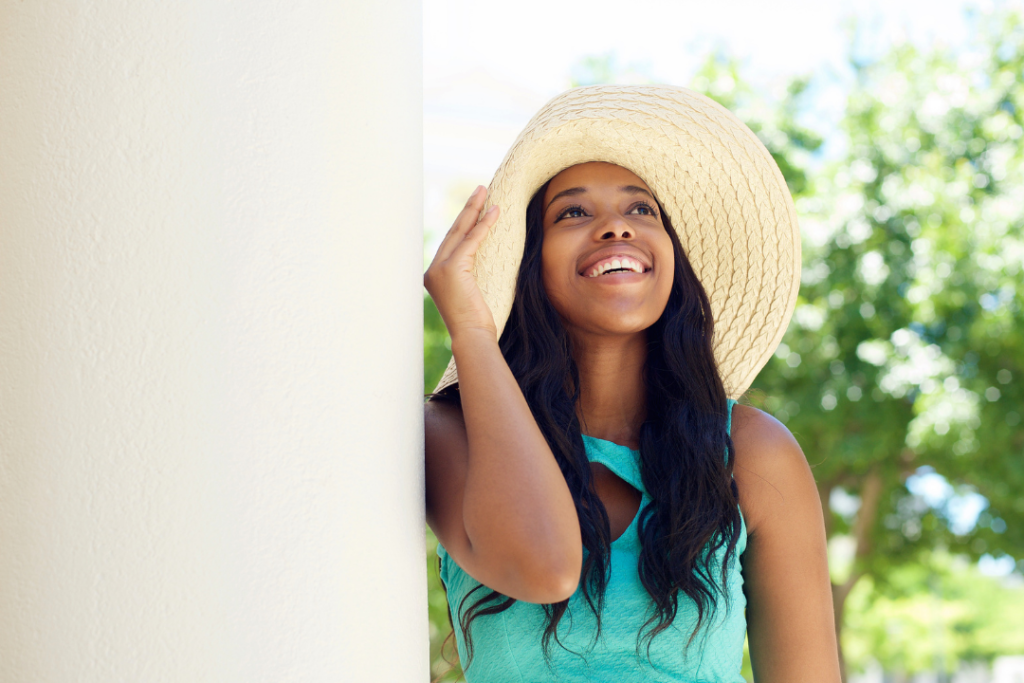 Woman rocking a floppy sun hat