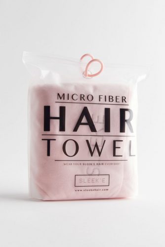 Pink microfiber hair towel