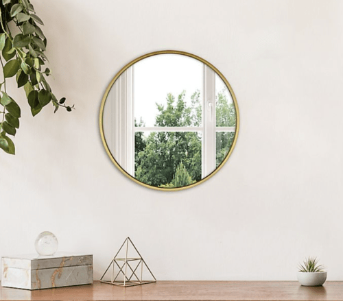 Gold circle wall mirror from Bed Bath & Beyond