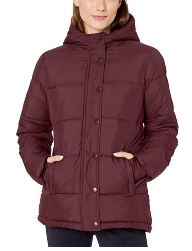 burgundy puffer jacket from Amazon