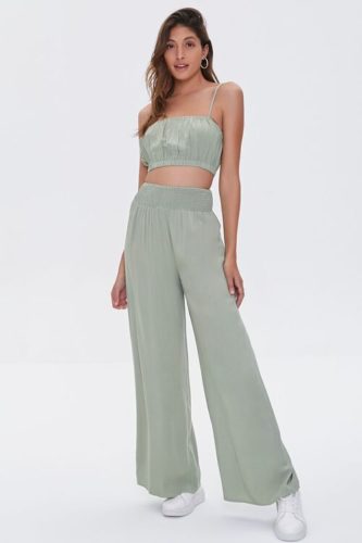 Crop Top & Wide-Leg Pants Set