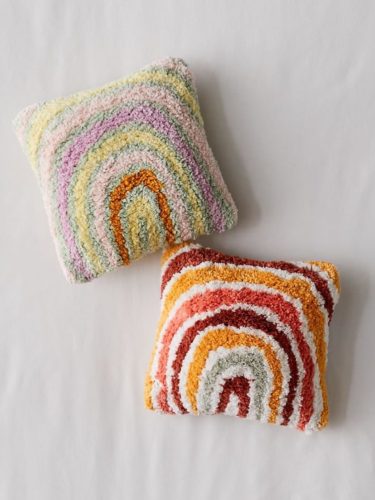 Rainbow Tufted Mini Throw Pillow