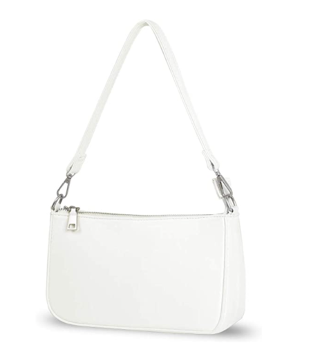 White structured shoulder bag