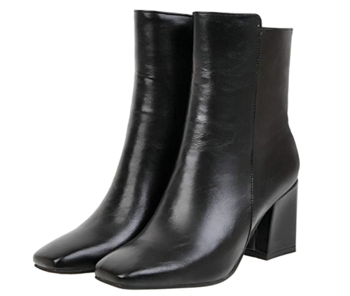 Black chunky heeled booties, Amazon fashion finds