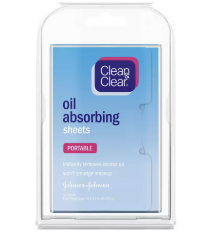 Clean & Clear Oil Absorbing Sheets for sweat proof makeup