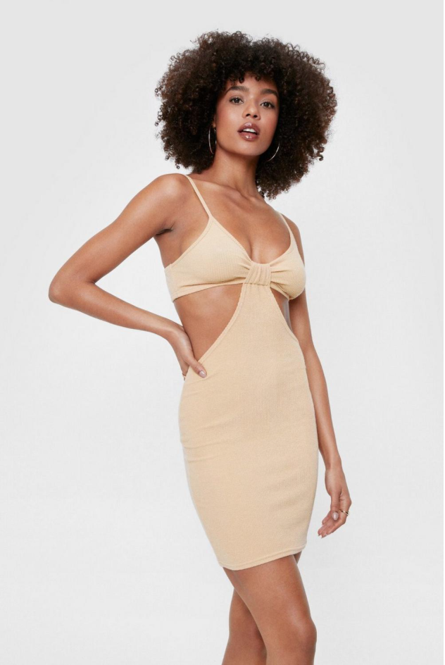 Beige cutout dress