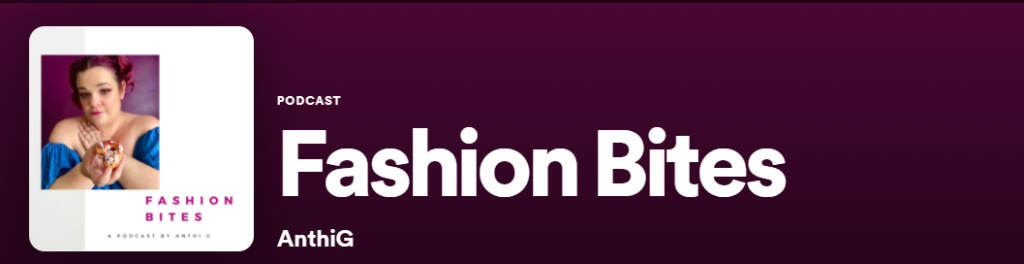 Fashion Bites podcast heading.