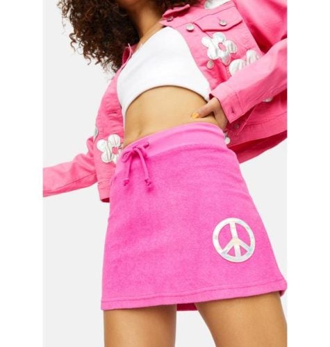 Terry Cloth Peace Sign Skirt