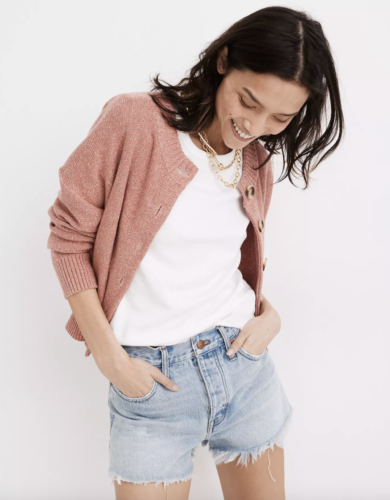 light-wash frayed denim shorts from Madewell