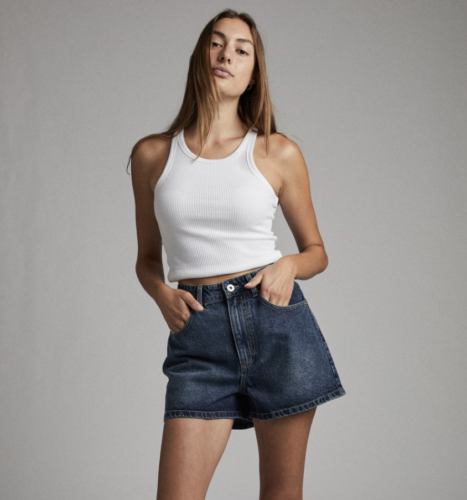 Loose fit high-waisted cheap jean shorts