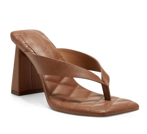 Jessica Simpson brown quilted thong heels from Dillards