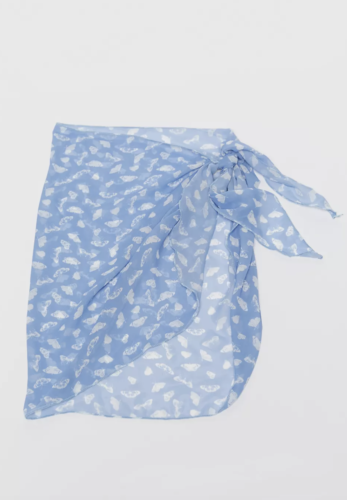 Whats in my beach bag? blue and white print cover up 