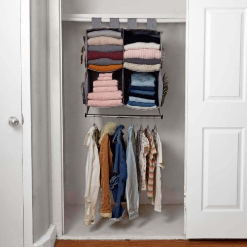 College dorm room storage - Closet organizing solution from Dormify with closet rod and hanging storage