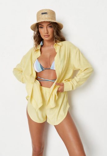 Toweling Beach Cover Up Shirt and Shorts
