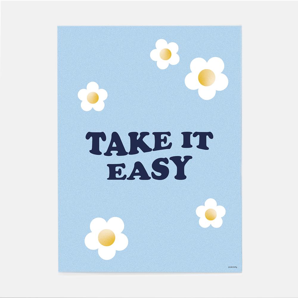 Blue daisy "Take it Easy" wall print from Dormify