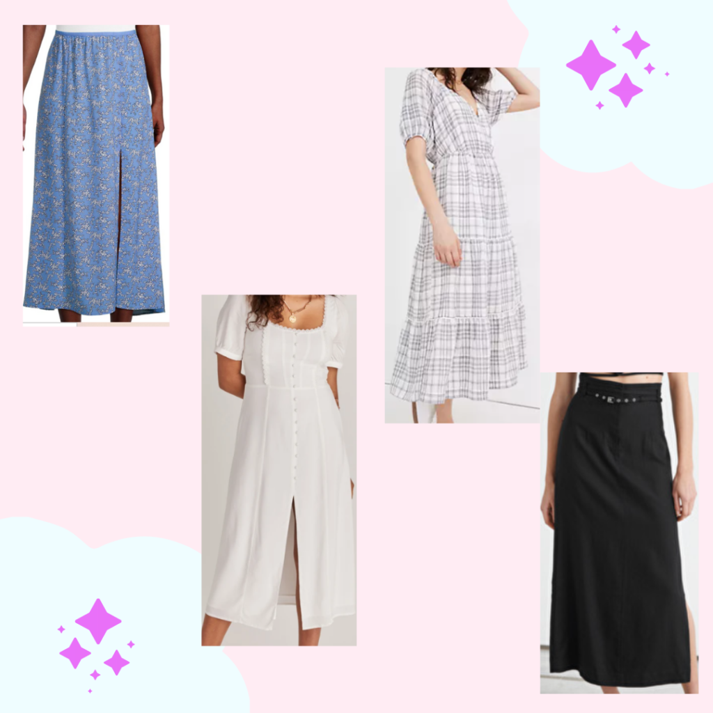 Midi skirts and dresses