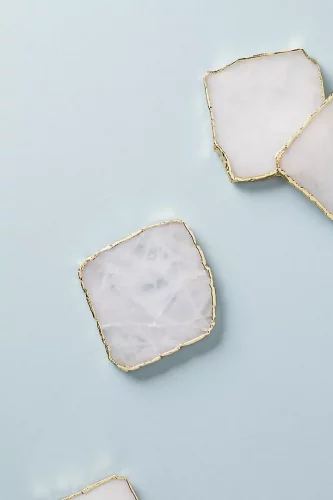 agate coasters with gold edges from Anthropologie