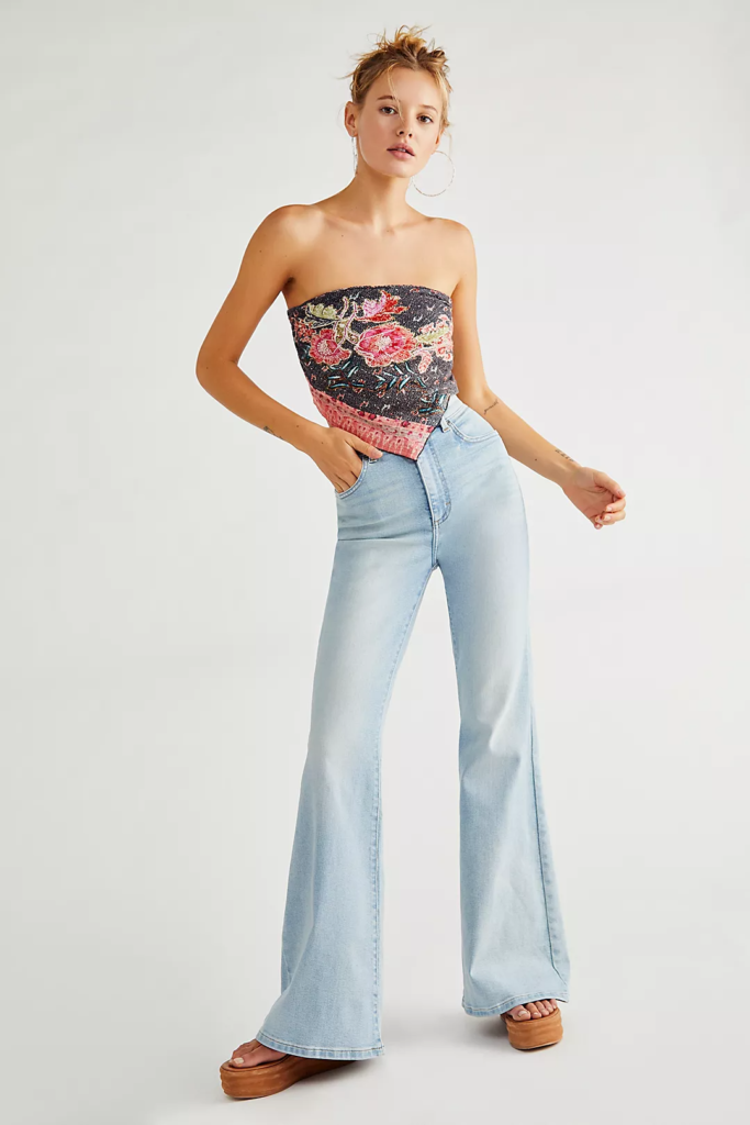 Free people flare jeans in light wash