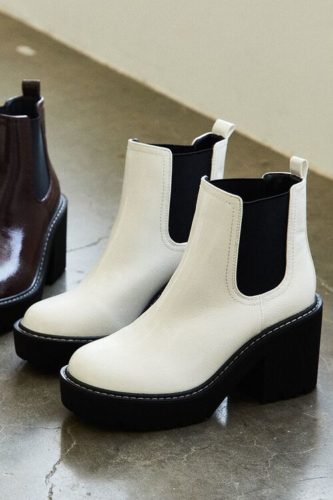 White Faux Patent Leather Chelsea Boots