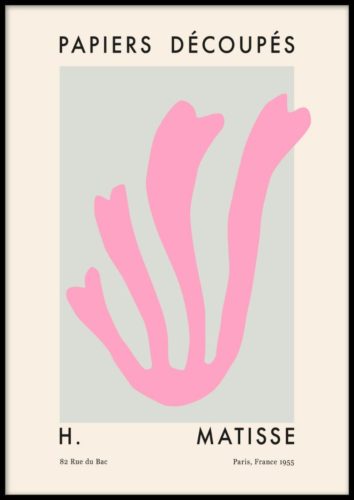 Henri Matisse pink abstract wall art - gifts for college students